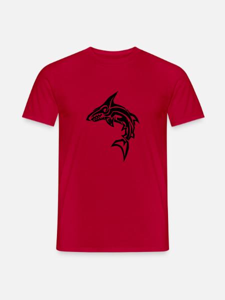 Tribal shark - Men's T-Shirt - red