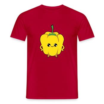 Paprika Gelb - Männer T-Shirt - Rot - Vorne - AI Model Male 178 dark (178cm)