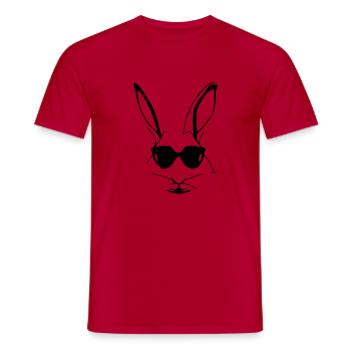 Lapin Animal de compagnie Cool Lunettes de soleil Lapin Vecteur - T-shirt homme - rouge - Devant - AI Model Male 178 dark (178cm)