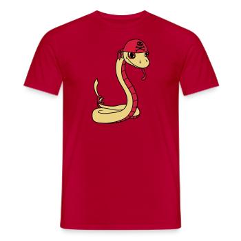 schlange pirat seeraeuber kapitaen matrose seebaer - Männer T-Shirt - Rot - Vorne - AI Model Male 178 dark (178cm)