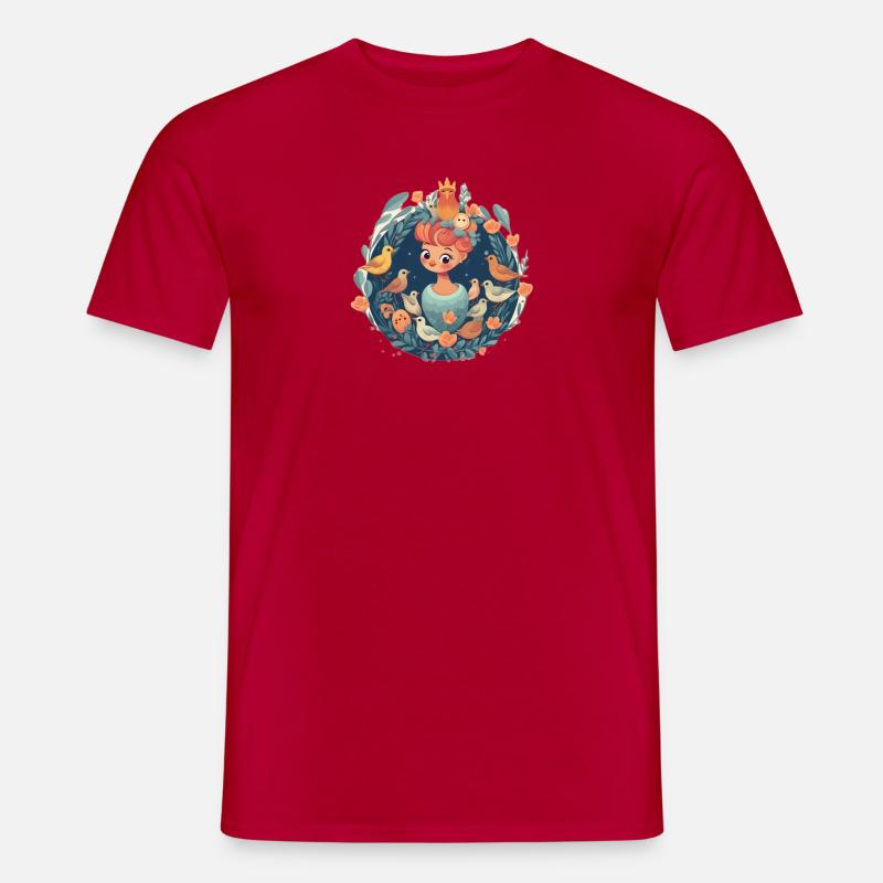 Liebevolle Mutter mit Vögeln - Männer T-Shirt - Rot