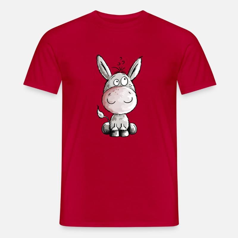 Kleiner Esel - Eselchen - Comic - Tiere - Männer T-Shirt - Rot