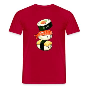 Sushi Kawaii - Männer T-Shirt - Rot - Vorne - AI Model Male 178 dark (178cm)