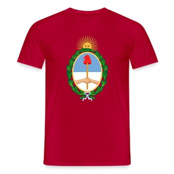 autocollant armoiries Argentine Argentinien - T-shirt homme - rouge - Devant - AI Model Male 178 dark (178cm)