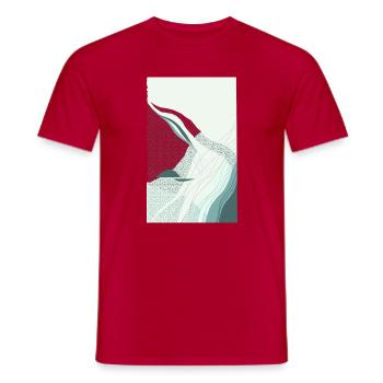 Flowing structures - Men's T-Shirt - red - Front - AI Model Male 178 dark (178cm)