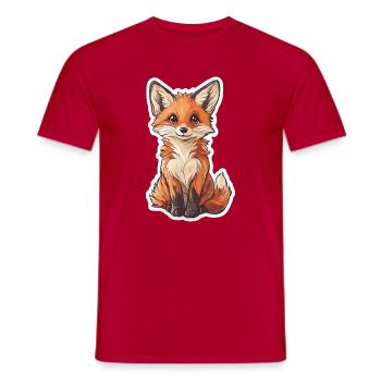 Fuchs - Männer T-Shirt - Rot - Vorne - AI Model Male 178 dark (178cm)
