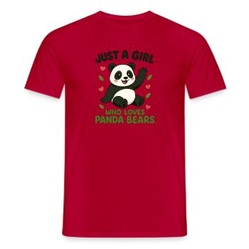 Pandas mignons, juste une fille qui aime les pandas - T-shirt homme - rouge - Devant - AI Model Male 178 dark (178cm)