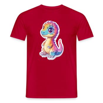 Dinosaure - T-shirt homme - rouge - Devant - AI Model Male 178 dark (178cm)