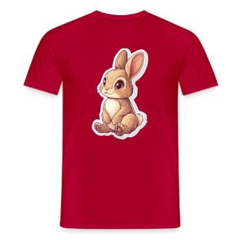 Hase - Männer T-Shirt - Rot - Vorne - AI Model Male 178 dark (178cm)