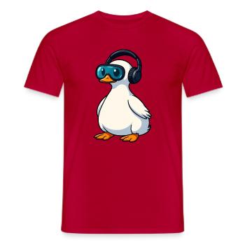 Mignon canard gamer gamer dessin animé réalité virtuelle - T-shirt homme - rouge - Devant - AI Model Male 178 dark (178cm)