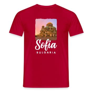 Sofia Bulgarie - T-shirt homme - rouge - Devant - AI Model Male 178 dark (178cm)
