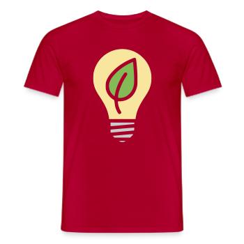 Glühbirne Umwelt Strom - Männer T-Shirt - Rot - Vorne - AI Model Male 178 dark (178cm)