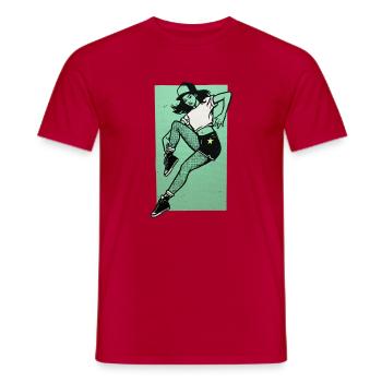 Danseuse #4 - T-shirt homme - rouge - Devant - AI Model Male 178 dark (178cm)