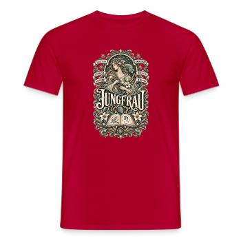 Jungfrau – Stilvoll, klug & bodenständig - Männer T-Shirt - Rot - Vorne - AI Model Male 178 dark (178cm)