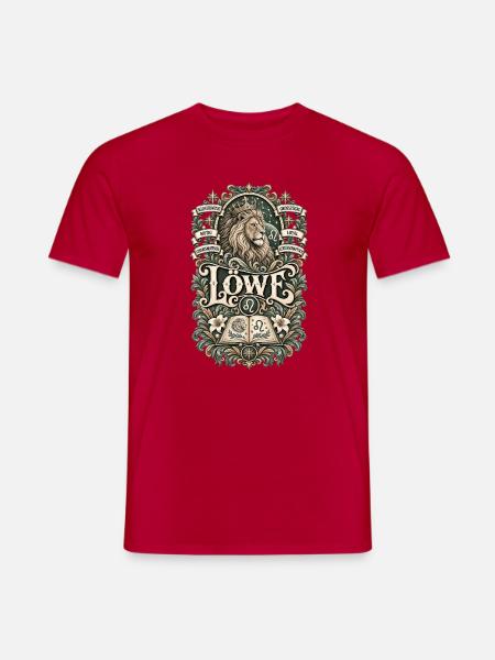Sternzeichen Löwe – Mutig & Charismatisch - Männer T-Shirt - Rot