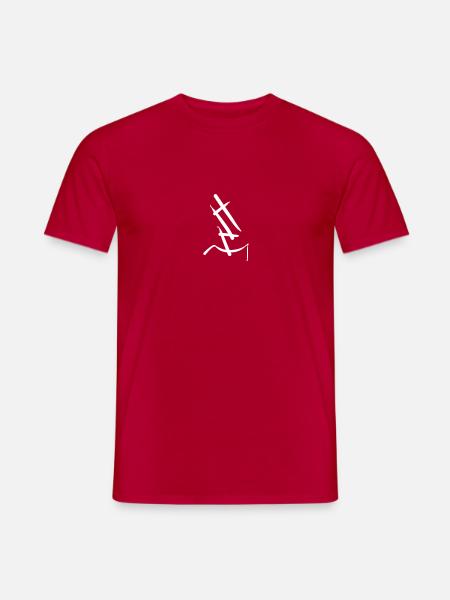 White E on black T-shirt - Men's T-Shirt - red