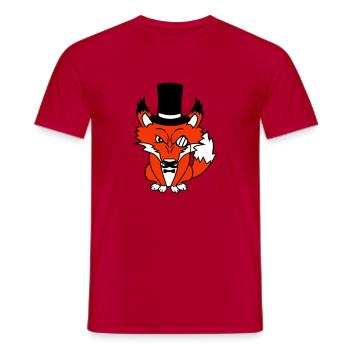 Fox Red Fox Sir Mr. Top Hat Monocle Glasses - Men's T-Shirt - red - Front - AI Model Male 178 dark (178cm)
