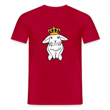 Couronne de lapin royal Roi Reine Prince Princesse - T-shirt homme - rouge - Devant - AI Model Male 178 dark (178cm)