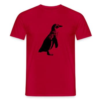 Pinguin - Männer T-Shirt - Rot - Vorne - AI Model Male 178 dark (178cm)
