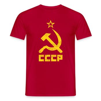 URSS marteau faucille Russie cadeau d'Union soviétique - T-shirt homme - rouge - Devant - AI Model Male 178 dark (178cm)