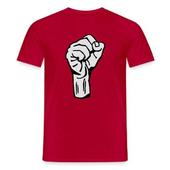 Revolution - Fist - Protest - Democracy - Fight - Men's T-Shirt - red - Front - AI Model Male 178 dark (178cm)