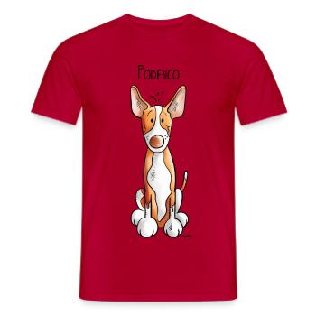 Mignon Podenco - Chien - Chiens - T-shirt homme - rouge - Devant - AI Model Male 178 dark (178cm)