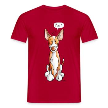 Podenco Play - Männer T-Shirt - Rot - Vorne - AI Model Male 178 dark (178cm)