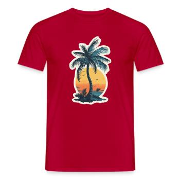Palm tree - Men's T-Shirt - red - Front - AI Model Male 178 dark (178cm)