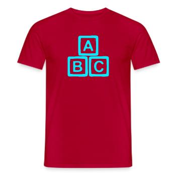 Neon ABC Block Muster - Männer T-Shirt - Rot - Vorne - AI Model Male 178 dark (178cm)