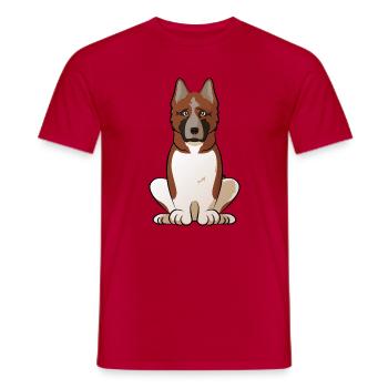 American Akita Dog Mom Dog Dad Shirt – Proud Akita - Men's T-Shirt - red - Front - AI Model Male 178 dark (178cm)