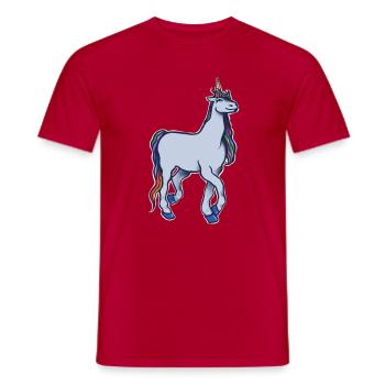 Pastell-Regenbogeneinhorn - Männer T-Shirt - Rot - Vorne - AI Model Male 178 dark (178cm)