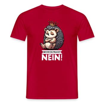 Bevor Du Fragst Igel Igelliebhaber Igelfan Stachel - Männer T-Shirt - Rot - Vorne - AI Model Male 178 dark (178cm)