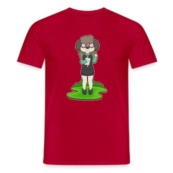 Hund Sekretärin Brille Büro - Männer T-Shirt - Rot - Vorne - AI Model Male 178 dark (178cm)