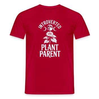 Introverted Plant Parent - Men's T-Shirt - red - Front - AI Model Male 178 dark (178cm)