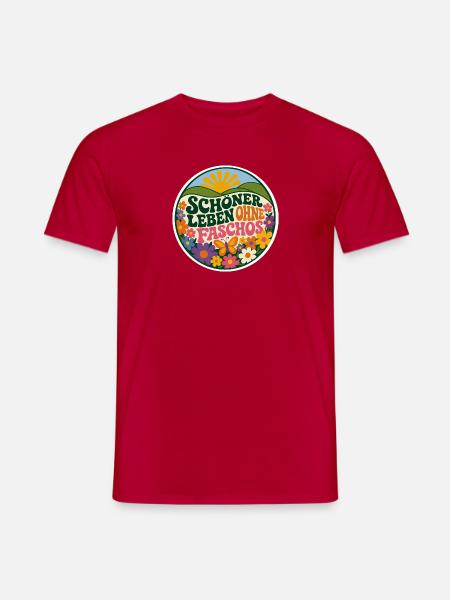 Schöner leben ohne Faschos - Männer T-Shirt - Rot