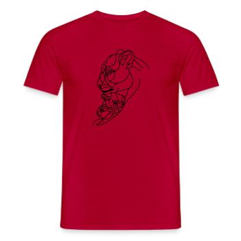Mère de la famille Lion - T-shirt homme - rouge - Devant - AI Model Male 178 dark (178cm)