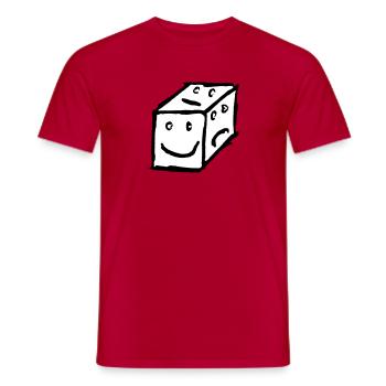 Würfel - Männer T-Shirt - Rot - Vorne - AI Model Male 178 dark (178cm)