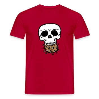 mort crâne mort tête squelette os mort - T-shirt homme - rouge - Devant - AI Model Male 178 dark (178cm)
