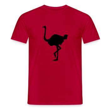 Ostrich - Männer T-Shirt - Rot - Vorne - AI Model Male 178 dark (178cm)