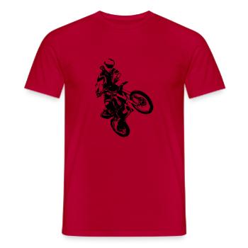 Dirtbike - Männer T-Shirt - Rot - Vorne - AI Model Male 178 dark (178cm)
