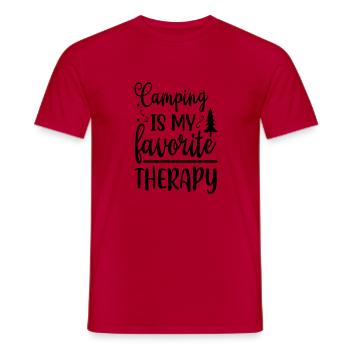 Le camping est mon - T-shirt homme - rouge - Devant - AI Model Male 178 dark (178cm)