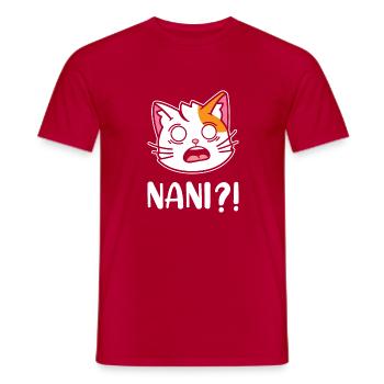 Anime Cat Nani T-Shirt - Männer T-Shirt - Rot - Vorne - AI Model Male 178 dark (178cm)
