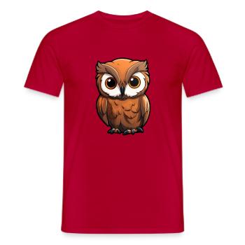 Baby Owl - Men's T-Shirt - red - Front - AI Model Male 178 dark (178cm)