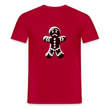Bad Mood Gingerbread Man Christmas Biscuits - Men's T-Shirt - red - Front - AI Model Male 178 dark (178cm)