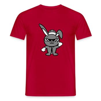 Lunettes de soleil lapin Cappy cravate Cool Hat Comic - T-shirt homme - rouge - Devant - AI Model Male 178 dark (178cm)