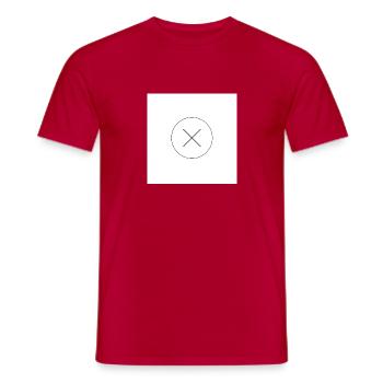 X - Men's T-Shirt - red - Front - AI Model Male 178 dark (178cm)