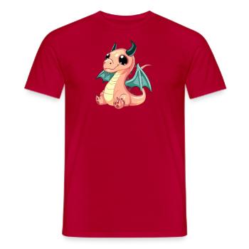 Chiot Dragon - T-shirt homme - rouge - Devant - AI Model Male 178 dark (178cm)
