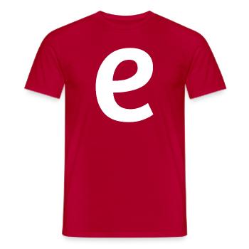 Letter e "e" white - Men's T-Shirt - red - Front - AI Model Male 178 dark (178cm)