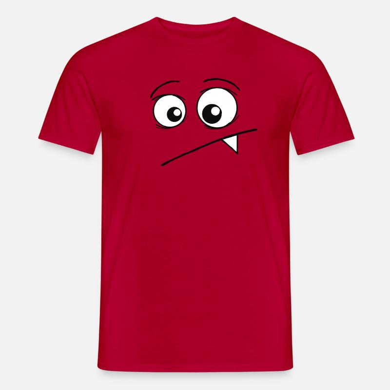 Süßes Monster Gesicht - Männer T-Shirt - Rot