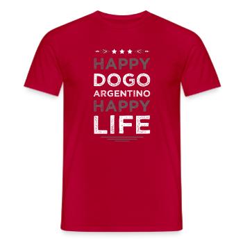 Happy Dogo Argentino joie de vivre - T-shirt homme - rouge - Devant - AI Model Male 178 dark (178cm)